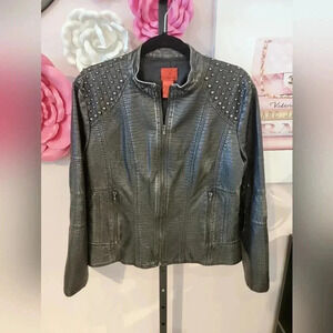 V Cristina Studded Faux Leather Jacket